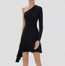 ALEXIS NWT $715 Slinky Stretch Gaja One Shoulder Asymmetric Dress Size Small picture