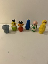 Fisher Price FP Little People Vtg 6x Sesame Street Muppets Bird Bert Ernie picture
