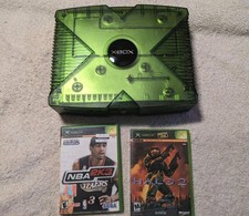 Original Microsoft Xbox Halo Edition green console w/ games picture